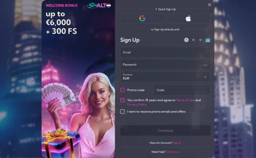 SpinAlto login